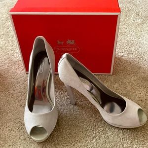 Coach Selma Kid Suede color  Cloud Size 7.5 Heels